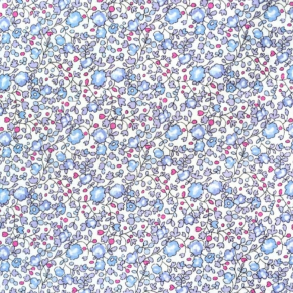 Liberty of London Art Fabric Skinny Scarf Eloise Micro Floral Blue Cottagecore - Picture 8 of 10
